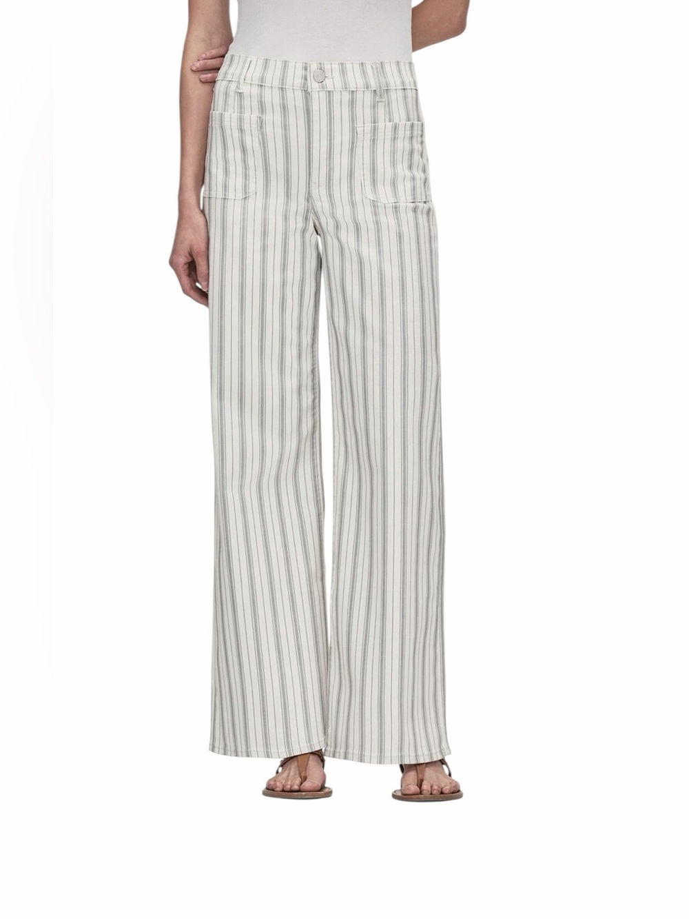 FRAME - Le Slim Palazzo Striped Wide Leg Pants Dress Pants Sz 25